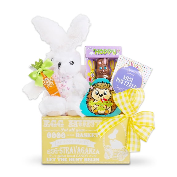 Alder Creek Gift Baskets Exrtavagant Yellow Crate (6 Pieces)