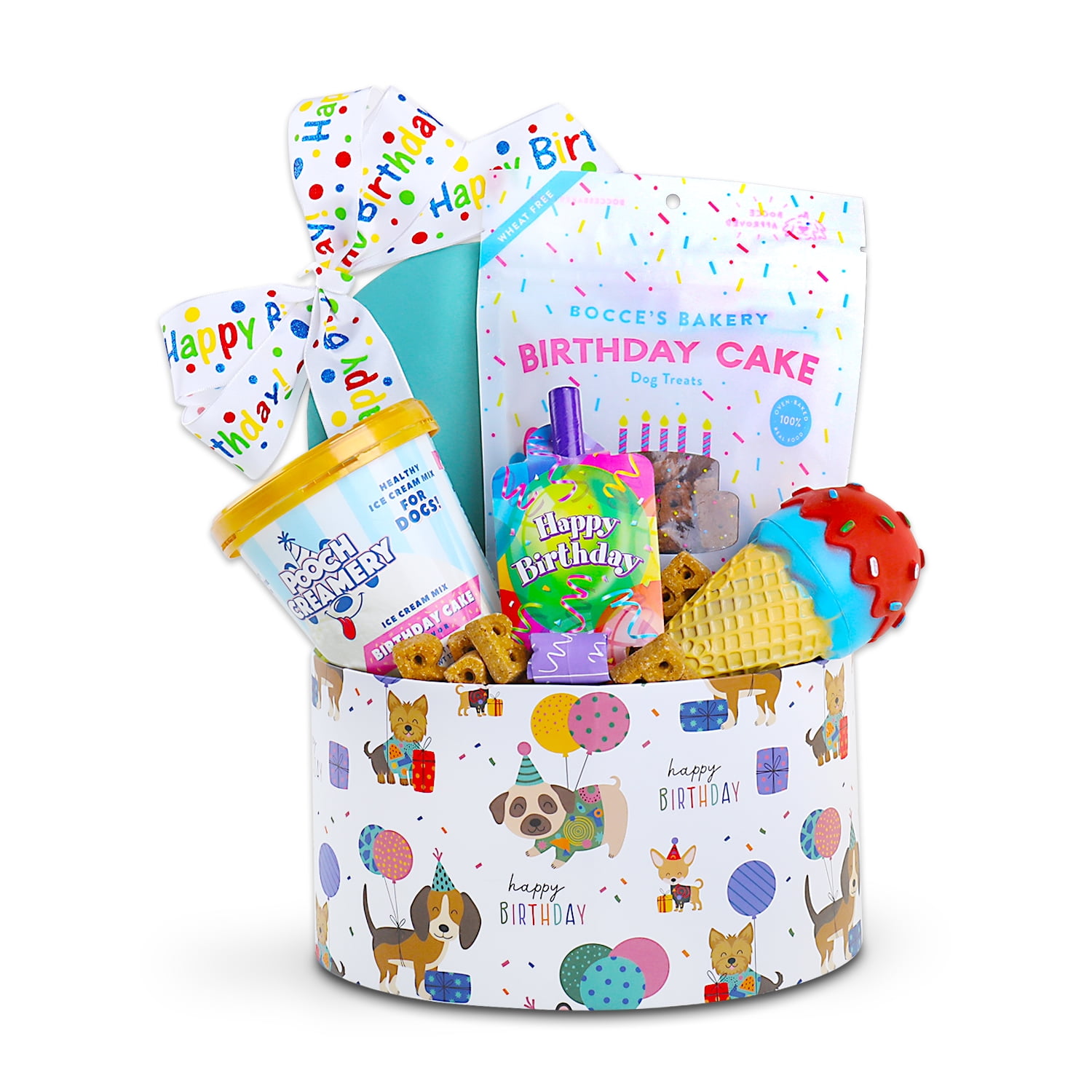 Alder Creek Gift Baskets Hapy Birthday Dog Gift (5 Items