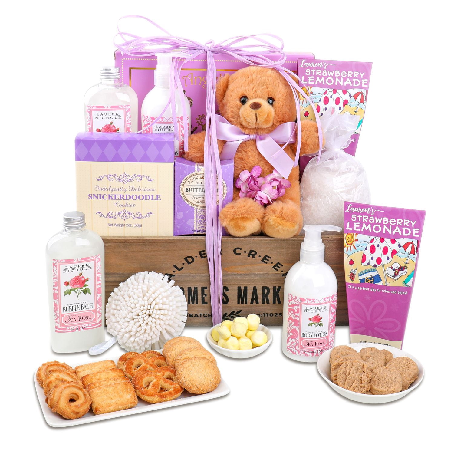 Alder Creek Gift Baskets Pampered Rose Self Care Gift Basket (9 Pieces)