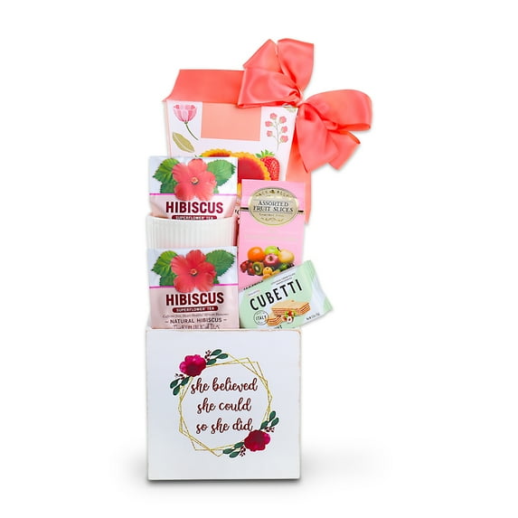 Alder Creek Gift Baskets She Believed Wood Crate (6 pieces)
