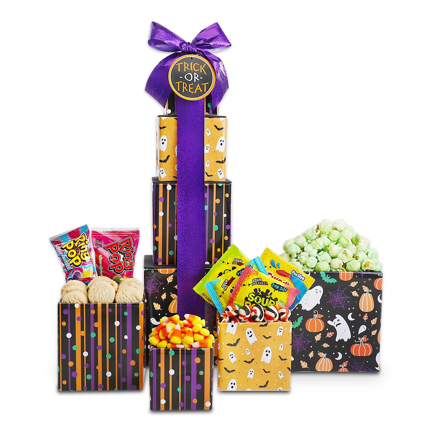 Alder Creek Gift Baskets Spooky Sweets Halloween Gift Tower (7 Items)