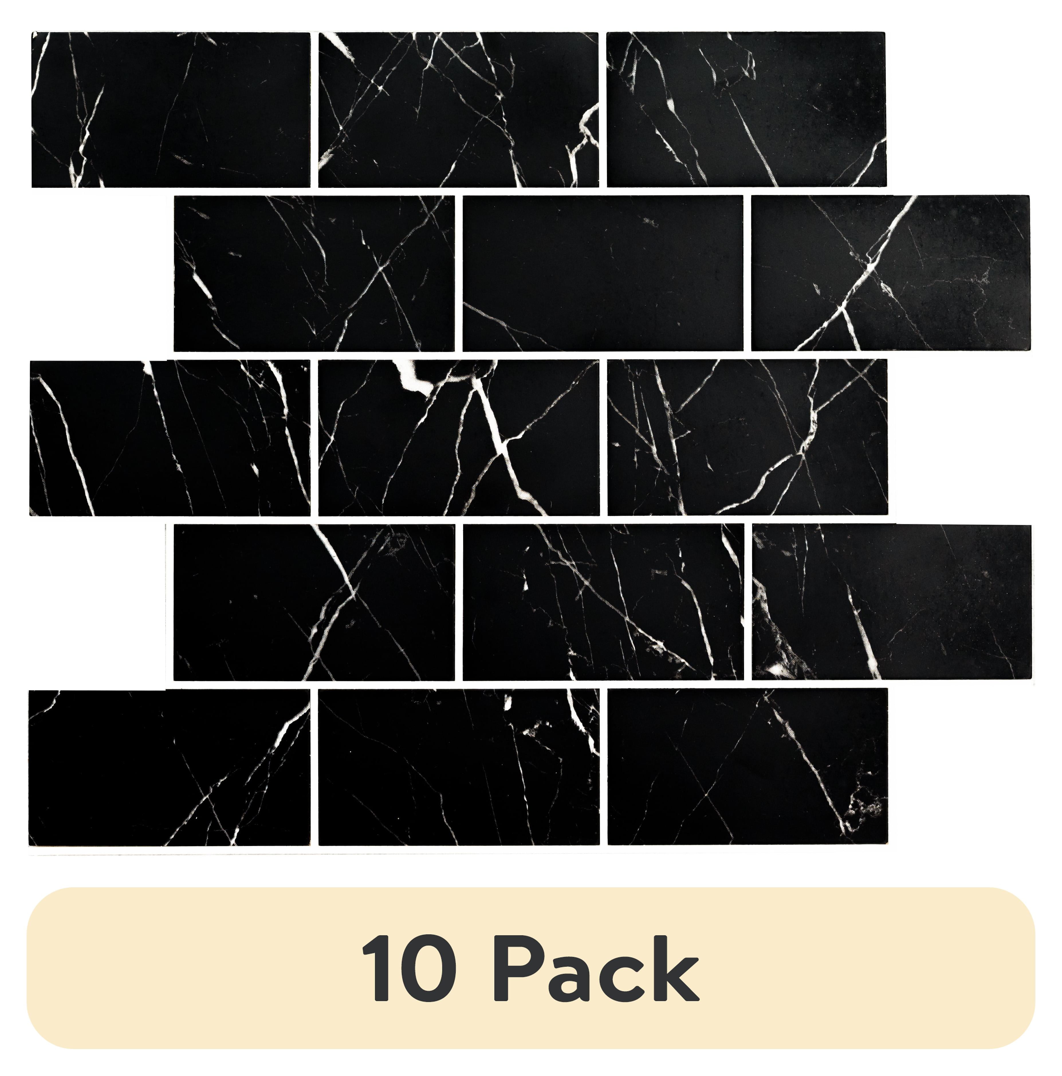(10 pack) Aldhurst Marbled Onyx Adhesive Backed 9.84 in. x 10.37 in