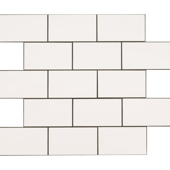 Aldhurst Urban Blanco Adhesive Backed 9.84 in. x 10.37 in. PVC Mosaic Tile