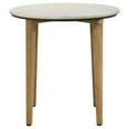 thumbnail image 1 of Aldis Round Marble Top Side End Table White and Natural, 1 of 5