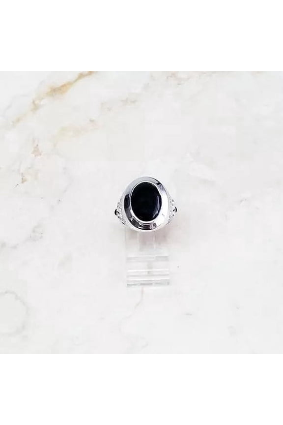 Sterling Silver Black Onyx Icon Ring Size 8 QVC $188