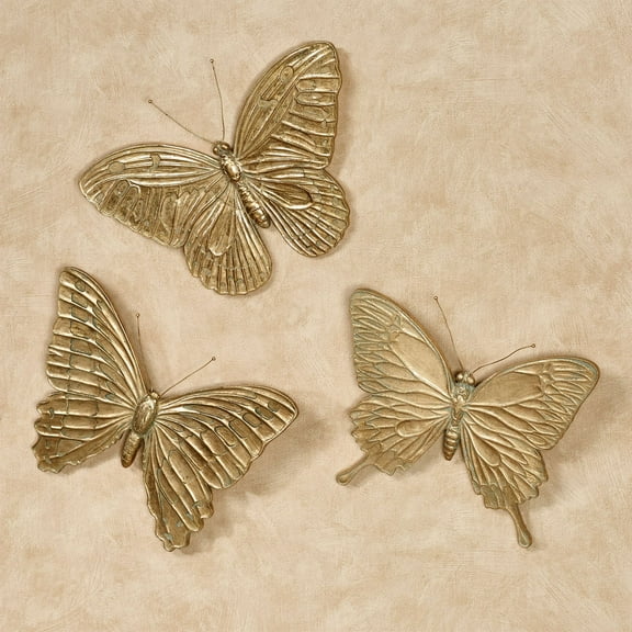 Aldora Butterfly Wall Art Gold Set of Three