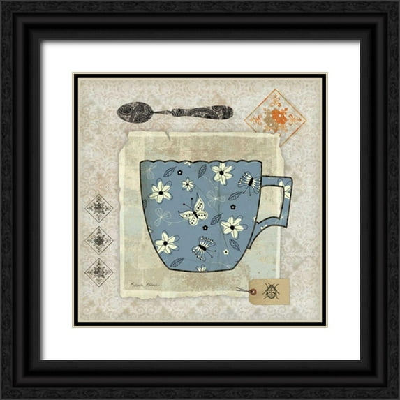 Aldrich, Belinda 12x12 Black Ornate Wood Framed with Double Matting Museum Art Print Titled - Garden Cafe IV