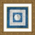thumbnail image 1 of Aldrich, Belinda 20x20 Gold Ornate Wood Framed with Double Matting Museum Art Print Titled - Sea Shell I on Blue, 1 of 4