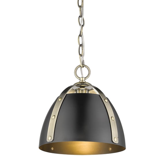 Golden Lighting Aldrich 1-light Pendant in Aged Brass