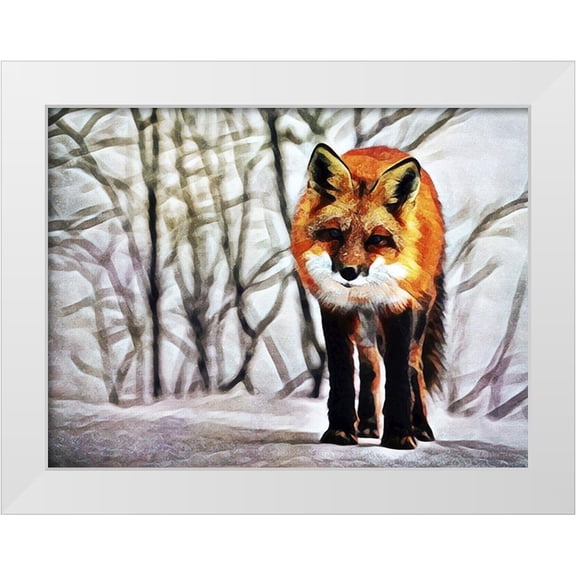 Aldridge, Ashley 14x12 White Modern Wood Framed Museum Art Print Titled - Red Fox Fascination