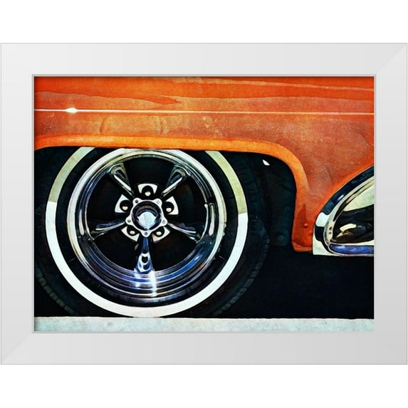 Aldridge, Ashley 24x19 White Modern Wood Framed Museum Art Print Titled - Orange Fender White Wall Mag