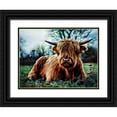 thumbnail image 1 of Aldridge, Ashley 32x25 Black Ornate Wood Framed with Double Matting Museum Art Print Titled - Highland Cow Kinda Rest, 1 of 4