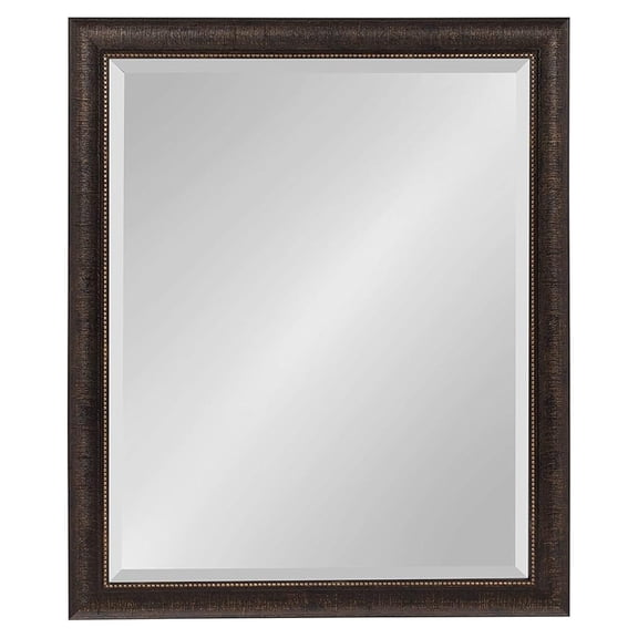 Aldridge Framed Decorative Rectangle Wall Mirror; 26 x 32; Bronze; Vintage Rectangular Bathroom Mirror for Over Sink for Use as Entryway or Living Room Wall Decor