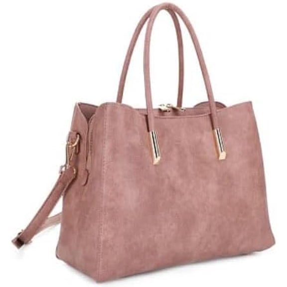 Aldrix Multicompartment Vegan Leather Satchel Handbag Blush Pink