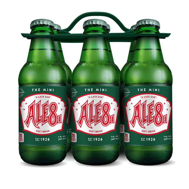 Ale-8-One Original Ginger Ale Mini Soda Pop, 7 fl oz, 6 Pack