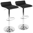 thumbnail image 1 of Ale Contemporary Adjustable Barstool in Black PU Leather - Set of 2, 1 of 7