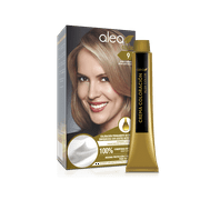 Alea Permanent Hair Color Cream Kit #9 Extra Light Blond - Rubio Clarisimo | Enriched with Nutritive Oils 100% Gray Cover