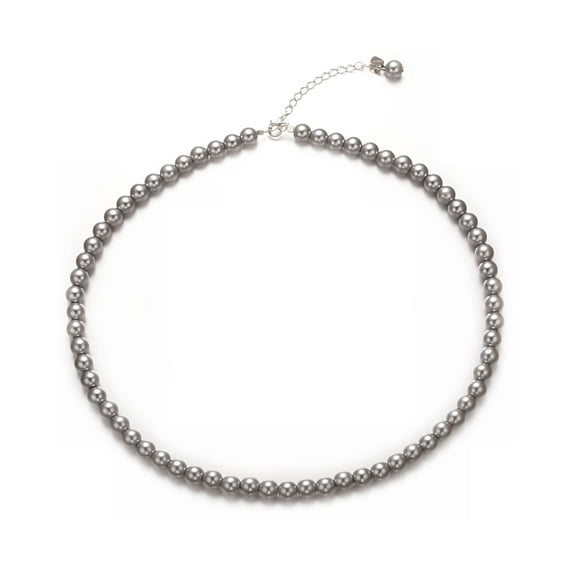 Aleasha 14" 4mm Shell Pearl Choker for Women S925 Grey Pearl Necklaces Jewelry Gifts