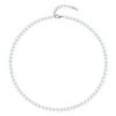 Aleasha 6mm Simulated Pearl Necklace for Women 18" Round White Glass Pearl Strand Wedding Jewelry