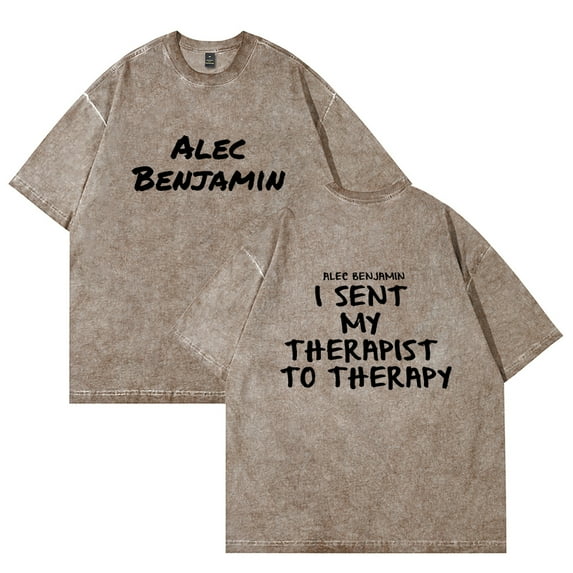 Alec Benjamin 12 Notes Tour Unisex Washed Cotton Streetwear Tee - Trendy Casual