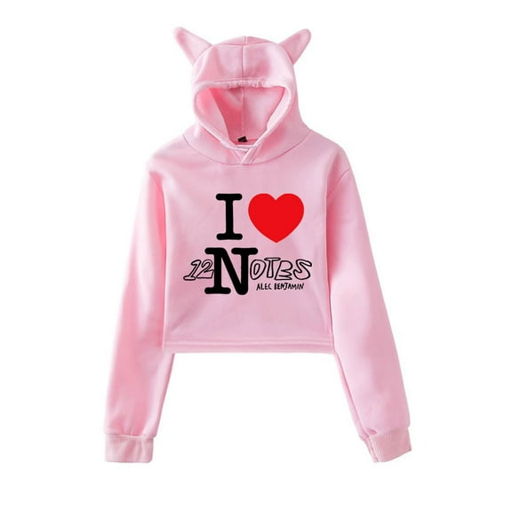 Alec Benjamin Cat Ear Hoodie Pop Singer Casual Women's Short Hoodie Sportswear