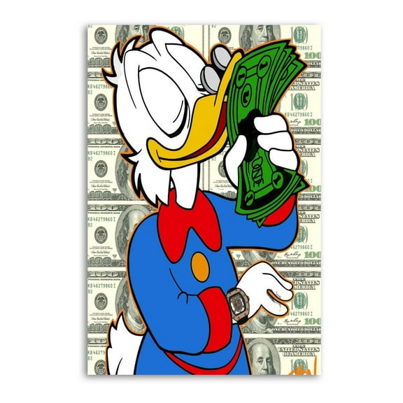 Alec Monopolys Cartoon Graffiti Money Scrooge McDuck Artworks Canvas Poster Room Aesthetic Wall Art Prints Home Modern Decor Gifts 12x18inch(30x45cm)