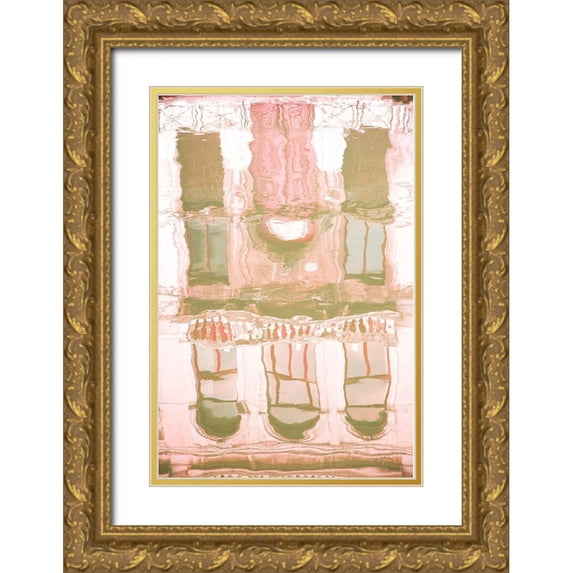 Aledanda 11x14 Gold Ornate Wood Framed with Double Matting Museum Art Print Titled - Reflected Venice