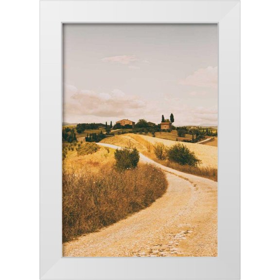 Aledanda 11x14 White Modern Wood Framed Museum Art Print Titled - Strada Bianca II
