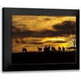 thumbnail image 1 of Aledanda 14x12 Black Modern Framed Museum Art Print Titled - Horses at Sunset, 1 of 5