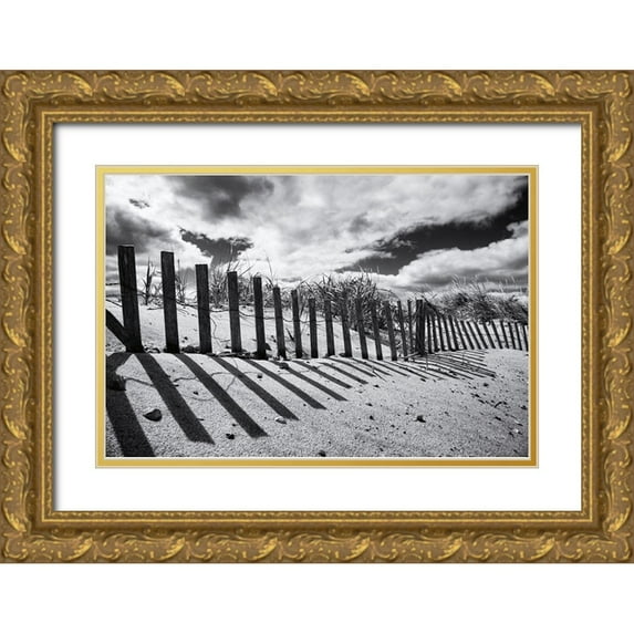Aledanda 18x13 Gold Ornate Wood Framed with Double Matting Museum Art Print Titled - Nantucket Shadows