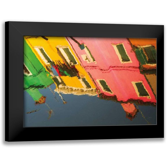 Aledanda 24x17 Black Modern Framed Museum Art Print Titled - Reflections of Burano X
