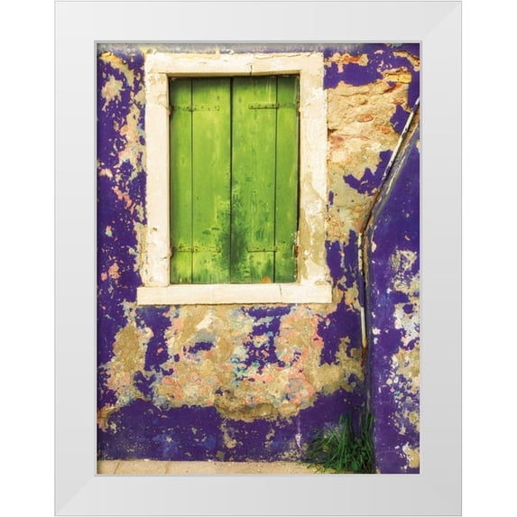 Aledanda 25x32 White Modern Wood Framed Museum Art Print Titled - Windows of Burano I