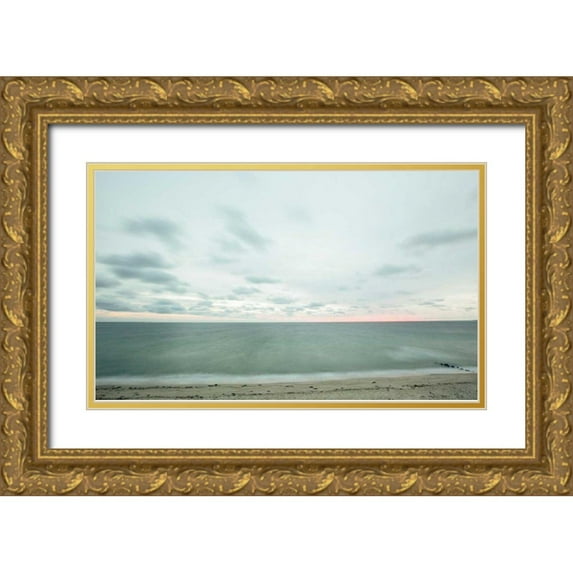 Aledanda 32x21 Gold Ornate Wood Framed with Double Matting Museum Art Print Titled - Marthas Vineyard Beach I