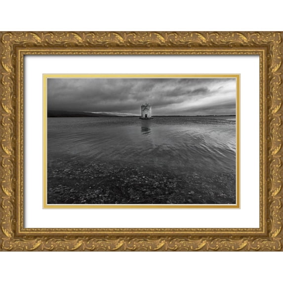 Aledanda 32x23 Gold Ornate Wood Framed with Double Matting Museum Art Print Titled - Windmill Island