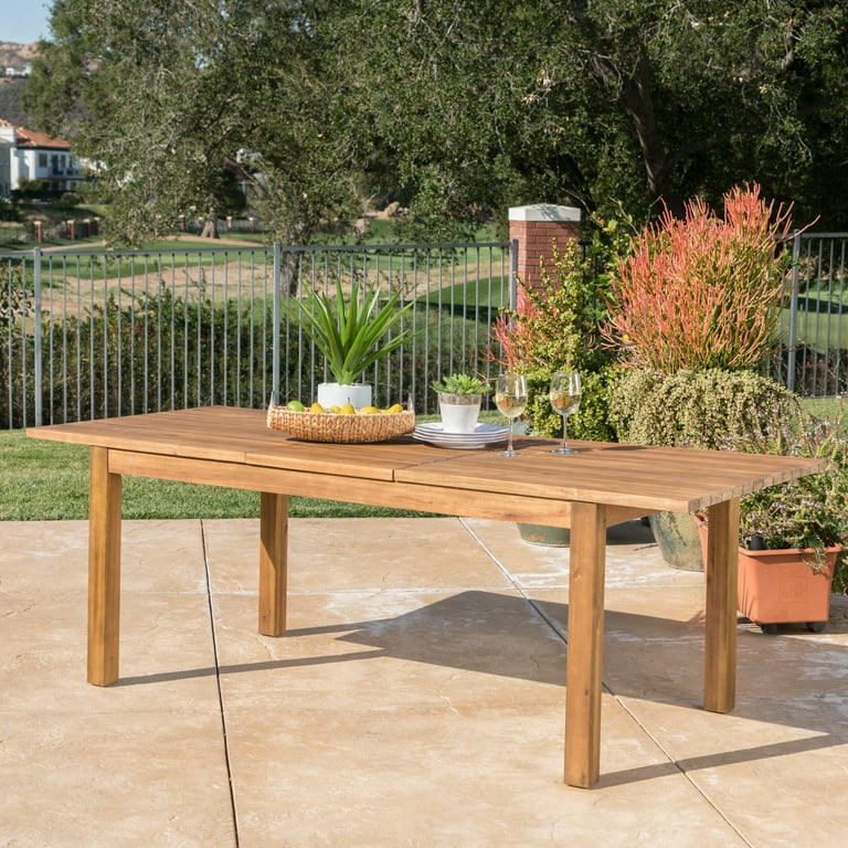 Aleena Outdoor Expandable Acacia Wood Dining Table Teak