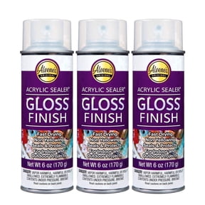 Aleene's Spray Acrylic Sealer Clear Gloss 3-Pack, 6 oz. - Glossy Protective Coating for Indoor & Outdoor Projects