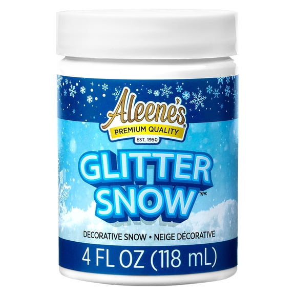 Aleenes Glitter Snow Craft Glue, 4 fl. Ozz Textured Snow Effect Paste for Holiday Crafts, Decor & Winter Projects