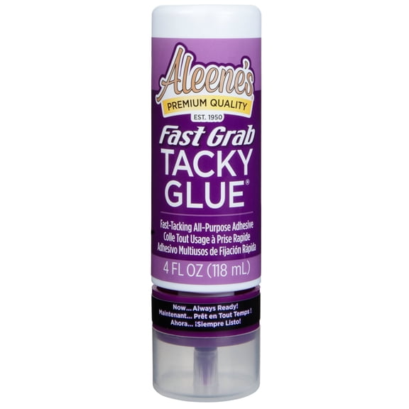 Aleene's Fast Grab Tacky Glue for Crafts in Always Ready Bottle, Fast Hold, Dries Clear, 4 fl oz