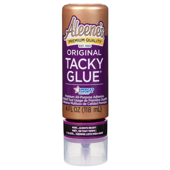 Aleene's Original Tacky Glue for Crafts in Always Ready Bottle, Dries Clear, 4 fl oz