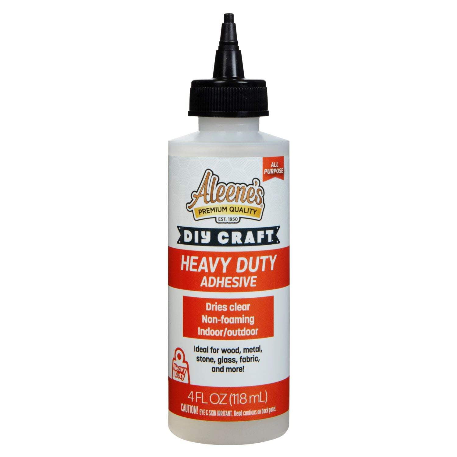 Aleene's DIY Craft Heavy Duty Glue, Clear & Permanent, All-Purpose Indoor/Outdoor Adhesive, 4 fl oz