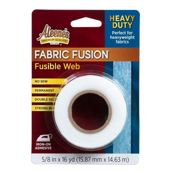 Aleene's Fabric Fusion Fusible Web, Heavy-Duty Iron-on Adhesive, Sewable & Permanent, Double-Sided Tape, 16 Yds