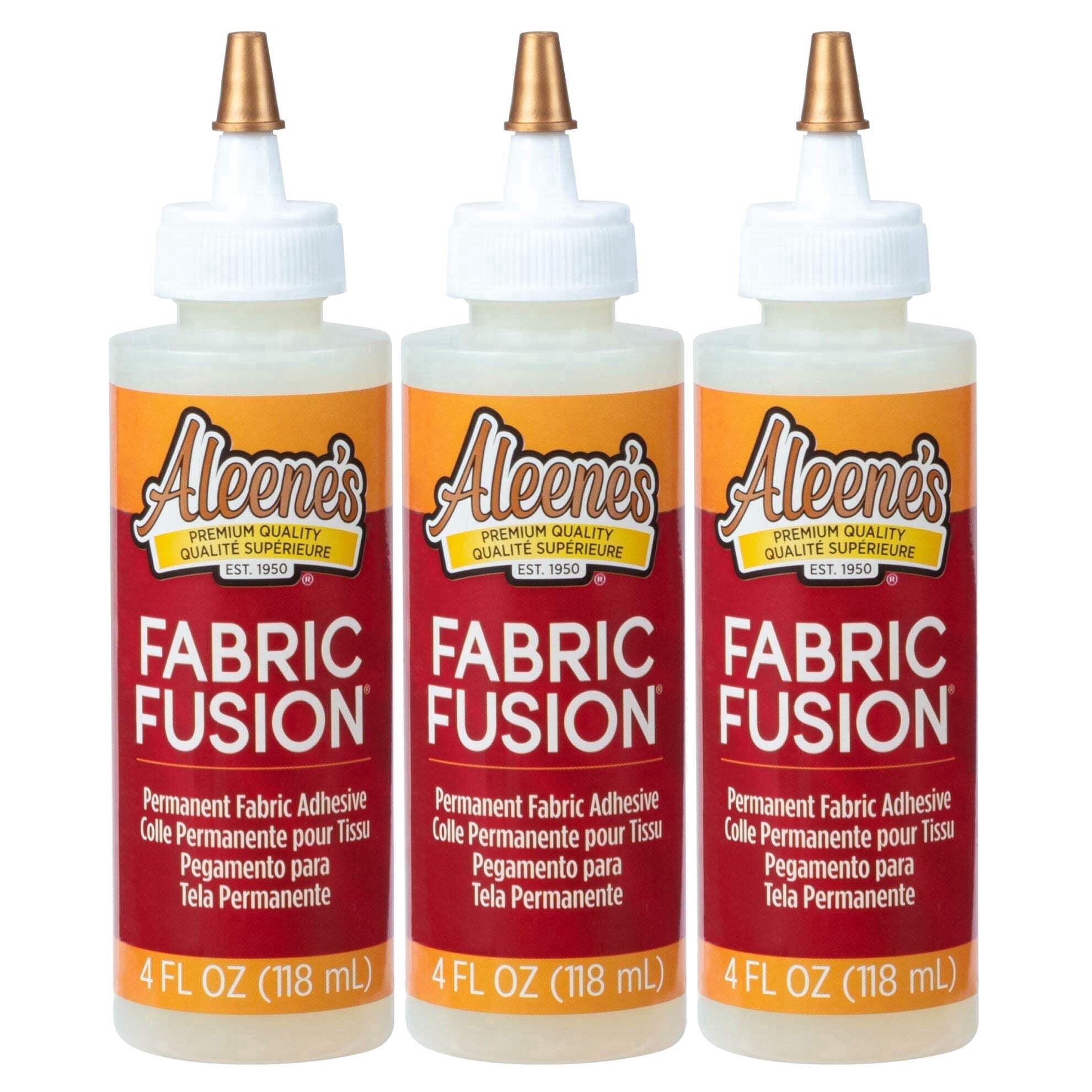 Aleene's Fabric Fusion Permanent Adhesive, Includes 3 (4 fl. oz.) Bottles