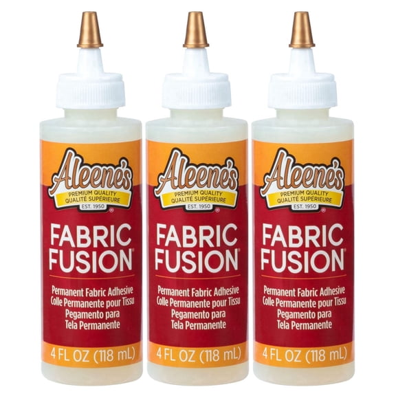 Aleene's Fabric Fusion Permanent Adhesive, Includes 3 (4 fl. oz.) Bottles
