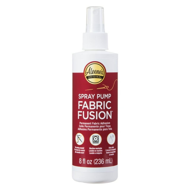 Aleene's Fabric Fusion Spray Pump 8 fl oz, Dries Clear, Permanent Fabric Adhesive Glue