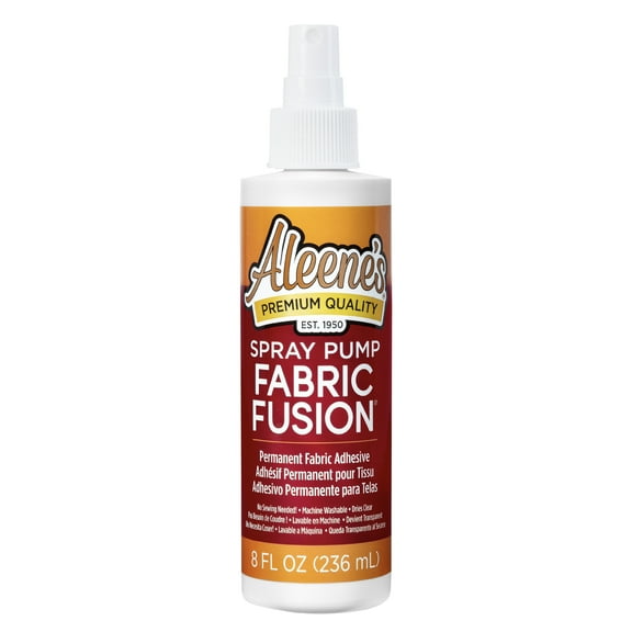 Aleene's Fabric Fusion Spray Pump 8 fl oz, Dries Clear, Permanent Fabric Adhesive Glue