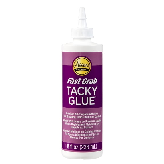 Aleene's Fast Grab Tacky Glue for Crafts, Fast Hold, Dries Clear, 8 fl oz