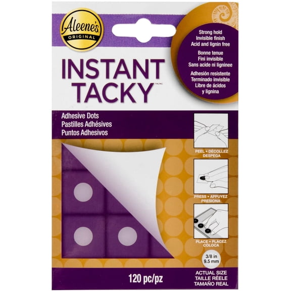 Aleene’s Instant Tacky Adhesive Dots, 120 Count (3/8") – Double-Sided Permanent Glue Dots for Scrapbooking, Crafts & Photo Projects