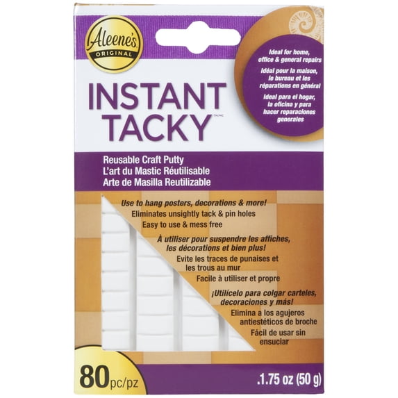 Aleene’s Instant Tacky Reusable Craft Putty, 80 Pieces – Removable Mounting Putty for Posters, Decorations, Photos & Crafts