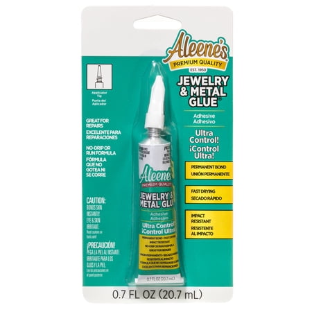 Aleene's Jewelry & Metal Glue 0.7 fl oz, Dries Clear, Permanent Bond