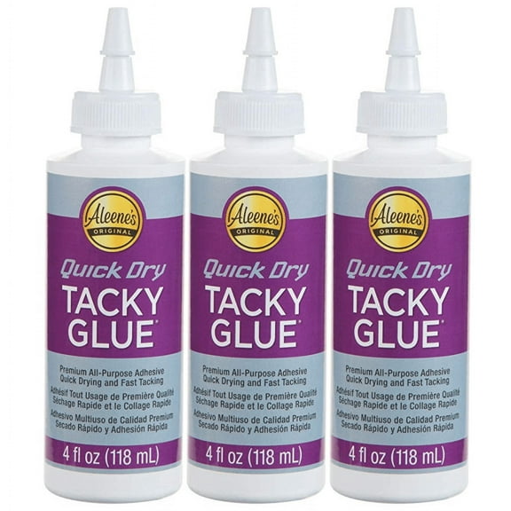 Aleene's® Quick Dry Tacky Glue 4 fl. oz. 3-Pack, All-Purspose Adhesive for DIY Craft Projects